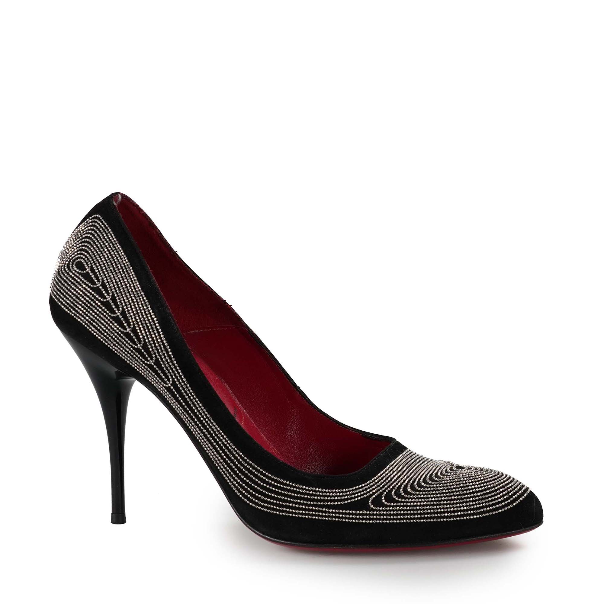 Paciotti - Black Suede Silver Stud Pumps 